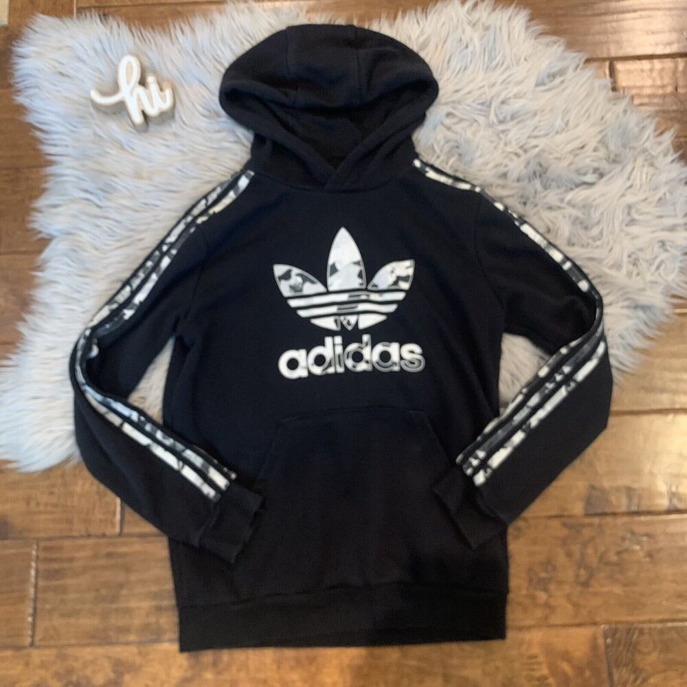 Adidas Originals Sweatshirt Youth size XL Camo Series Hoodie Trefoil Large Logo